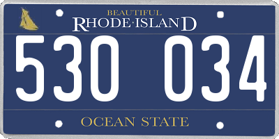 RI license plate 530034