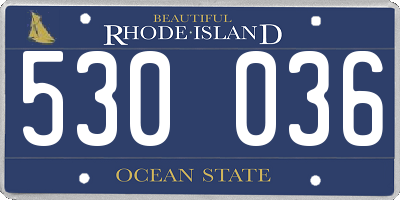 RI license plate 530036