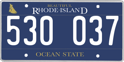 RI license plate 530037