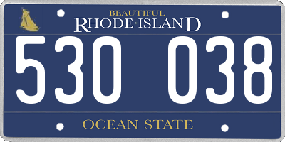 RI license plate 530038