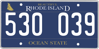 RI license plate 530039