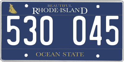 RI license plate 530045