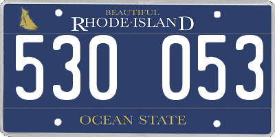 RI license plate 530053