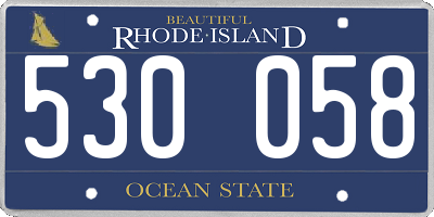 RI license plate 530058