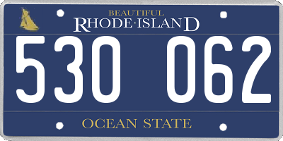 RI license plate 530062