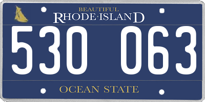 RI license plate 530063