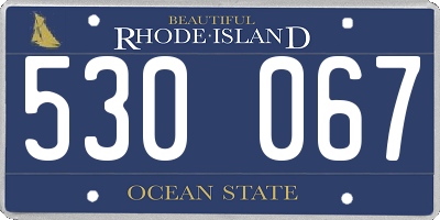 RI license plate 530067