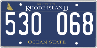RI license plate 530068