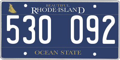 RI license plate 530092
