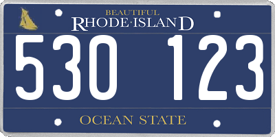 RI license plate 530123