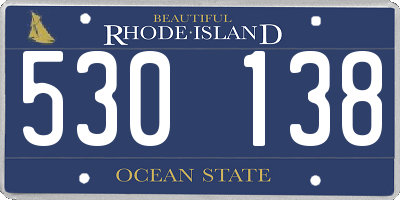 RI license plate 530138