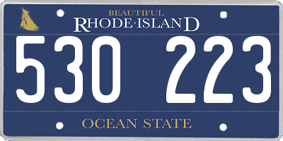 RI license plate 530223