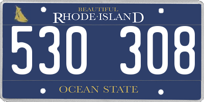 RI license plate 530308
