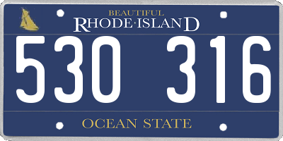 RI license plate 530316