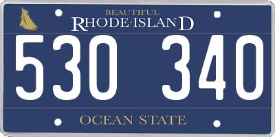 RI license plate 530340
