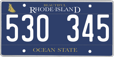 RI license plate 530345