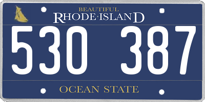 RI license plate 530387