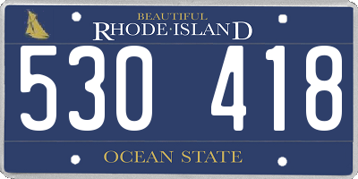 RI license plate 530418