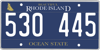 RI license plate 530445
