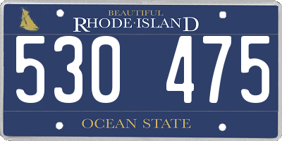 RI license plate 530475