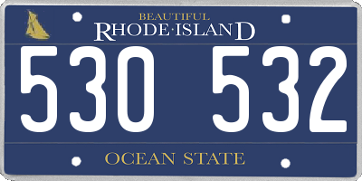 RI license plate 530532