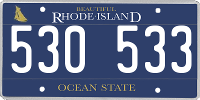 RI license plate 530533
