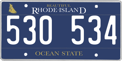 RI license plate 530534