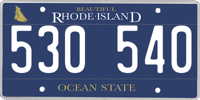 RI license plate 530540