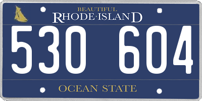 RI license plate 530604