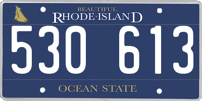 RI license plate 530613