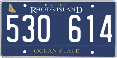 RI license plate 530614