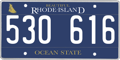 RI license plate 530616