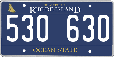 RI license plate 530630