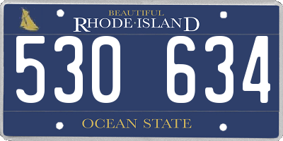 RI license plate 530634