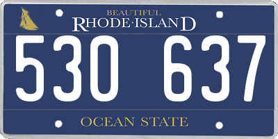 RI license plate 530637