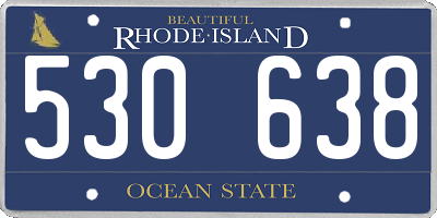 RI license plate 530638