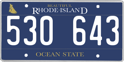 RI license plate 530643