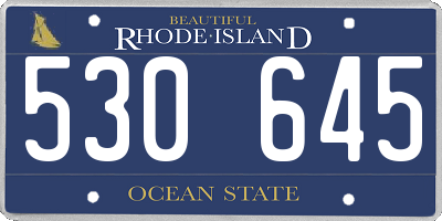 RI license plate 530645
