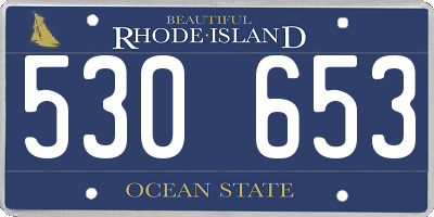 RI license plate 530653