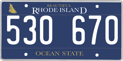 RI license plate 530670