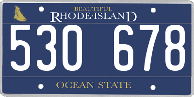RI license plate 530678