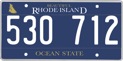 RI license plate 530712