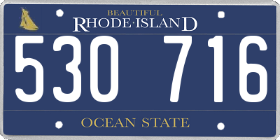 RI license plate 530716