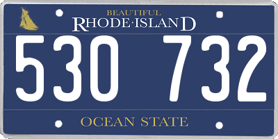 RI license plate 530732