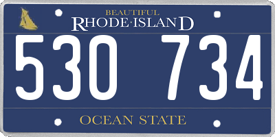 RI license plate 530734