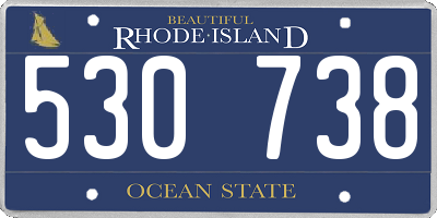 RI license plate 530738