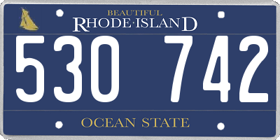 RI license plate 530742