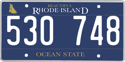 RI license plate 530748