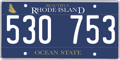 RI license plate 530753