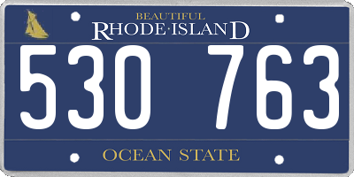 RI license plate 530763